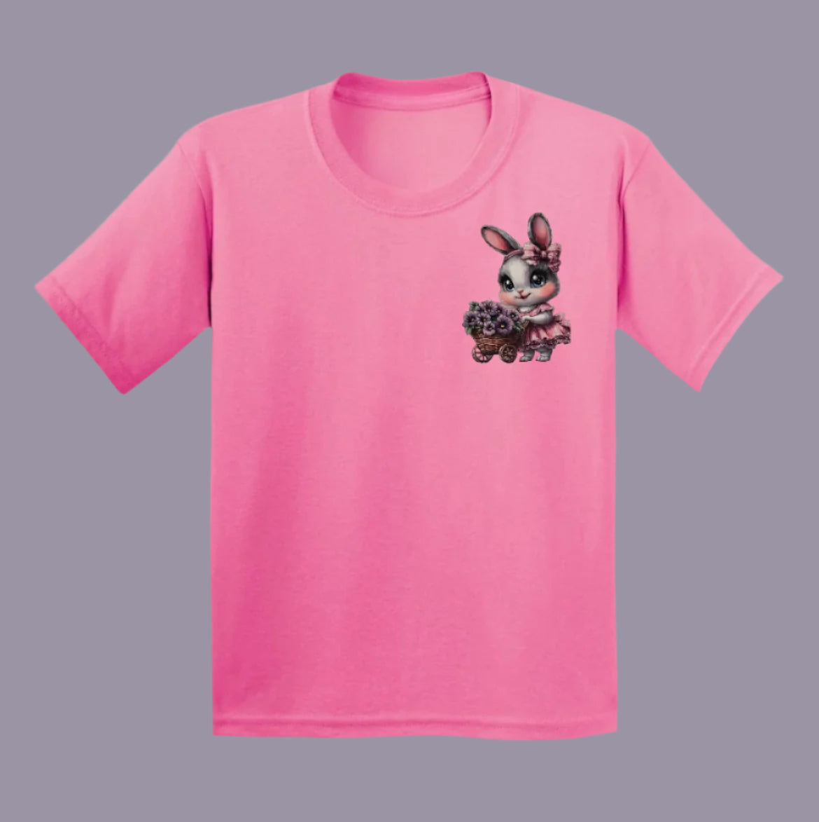 Flower Bunny Youth Heavy Cotton T-Shirt