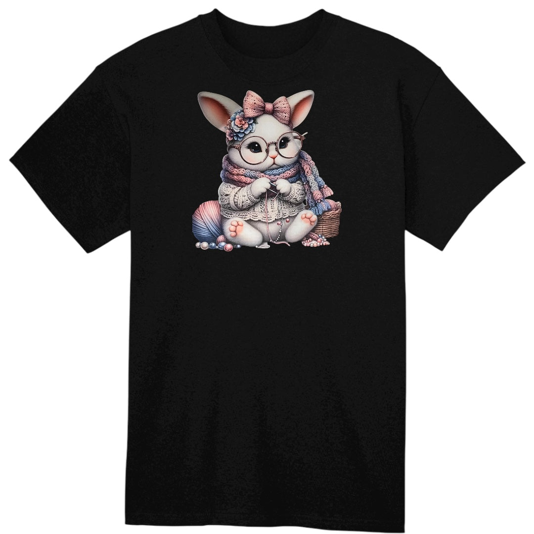 Knitting Bunny Kids Heavy Cotton T-Shirt
