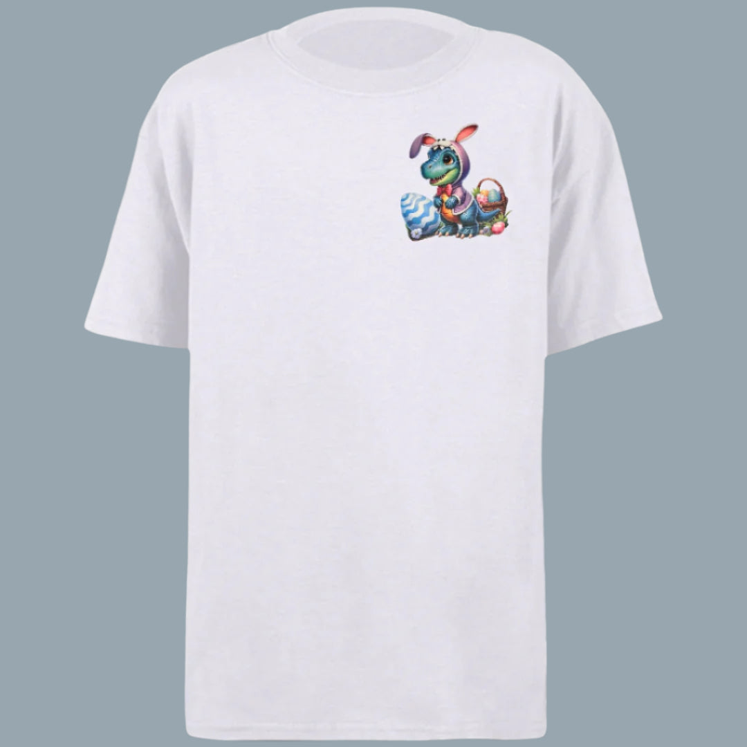 Dino Easter Bunny Kids Heavy Cotton T-Shirt