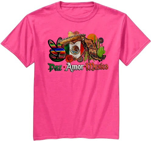Paz Amor Mexico Youth Heavy Cotton T-Shirt