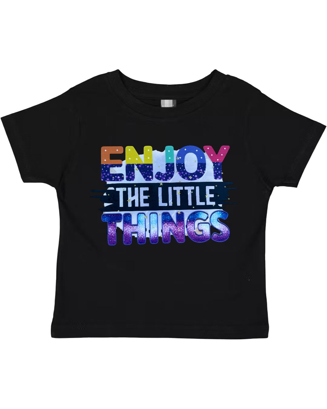 Enjoy the Little Things Crop Black T-Shirt