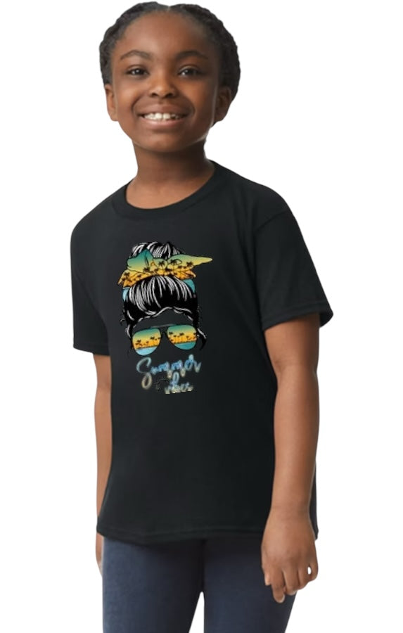 Summer Vibes Girl Youth Heavy Cotton T-Shirt