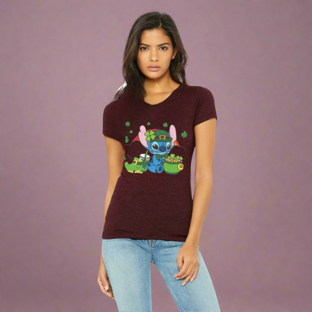 Stitch St. Patrick's Day Women's Short-Sleeve T-Shirt