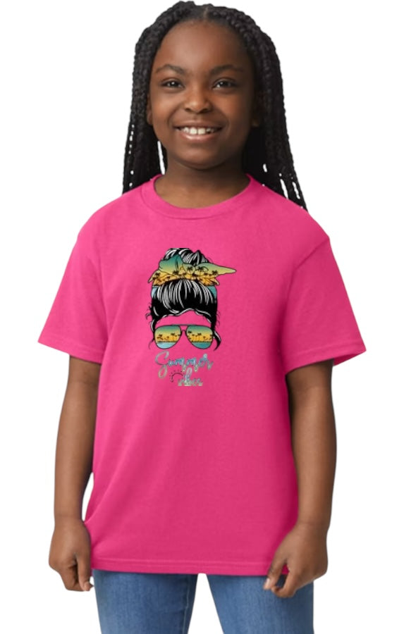 Summer Vibes Girl Youth Heavy Cotton T-Shirt