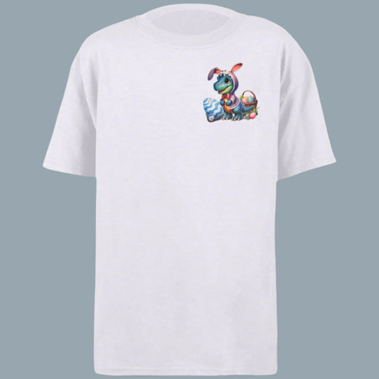 Dino Easter Bunny Kids Heavy Cotton T-Shirt