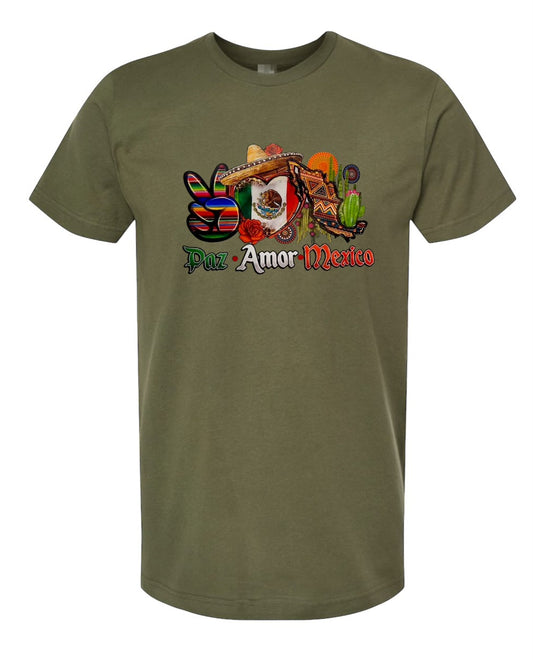 Paz Amor Mexico Unisex Jersey T-Shirt