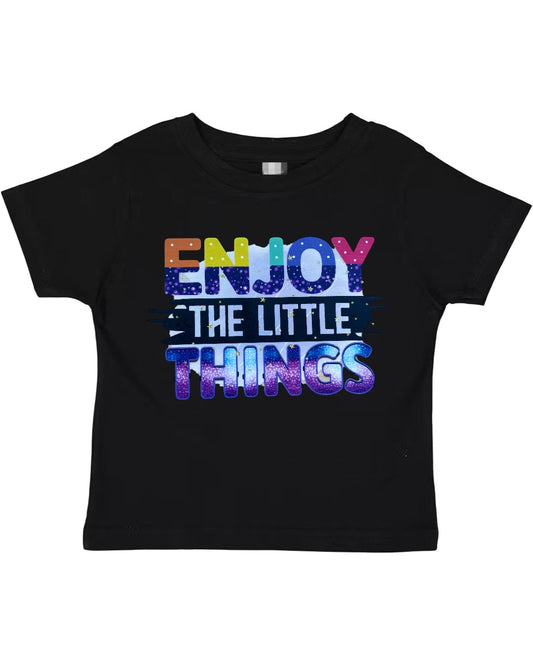 Enjoy the Little Things Crop Black T-Shirt