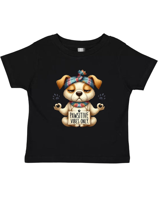 Pawsitive Vibes Only Crop Black T-Shirt